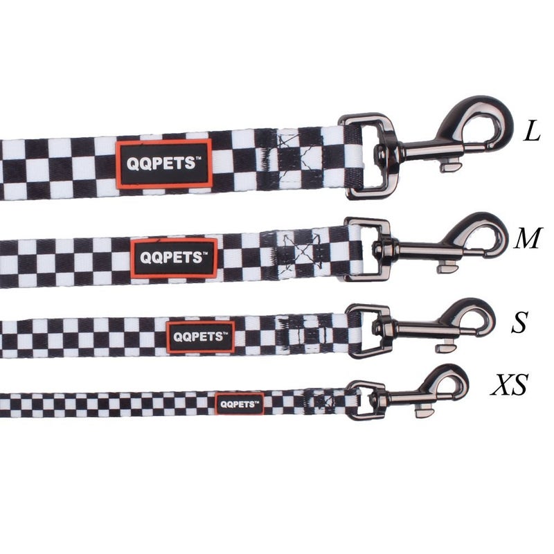 QQPETS Dog Harness Leash Set Adjustable Heavy Duty No Pull Halter Harnesses for Small Medium Large Breed Dogs Back Clip Anti-Twist Perfect for Walking (S(14"-20" Chest Girth), Black Plaid) - Image 4